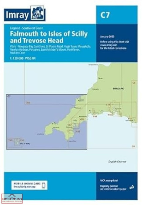 C7 FALMOUTH TO ISLES OF SCILLY AND TREVOSE HEAD | Imray nautical chart