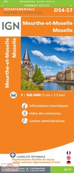D54-57 MEURTHE-ET-MOSELLE - MOSELLE | carte routière IGN