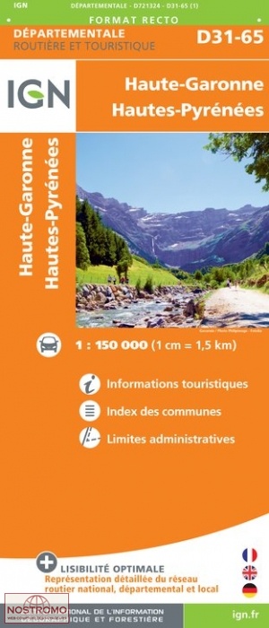 D31-65 HAUTE-GARONNE - HAUTES-PYRÉNÉES | carte routière IGN