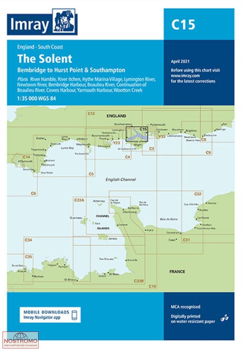 C15 THE SOLENT | Imray nautical chart