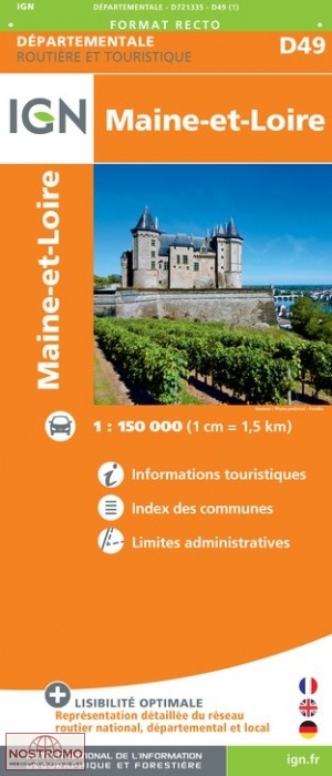 D49 MAINE-ET-LOIRE | carte routière IGN