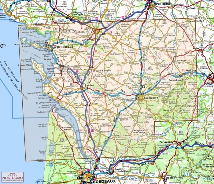D16 17 Charente Charente Maritime Carte Routiere Ign Nostromoweb