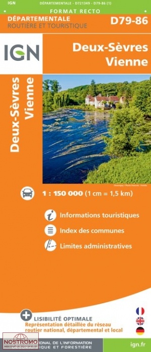 D79-86 DEUX-SÈVRES - VIENNE | carte routière IGN