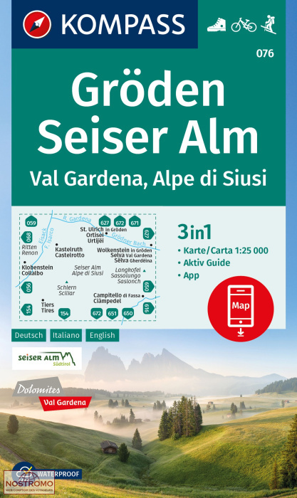 GRÖDEN - SEISER ALM 076 | Kompass hiking map