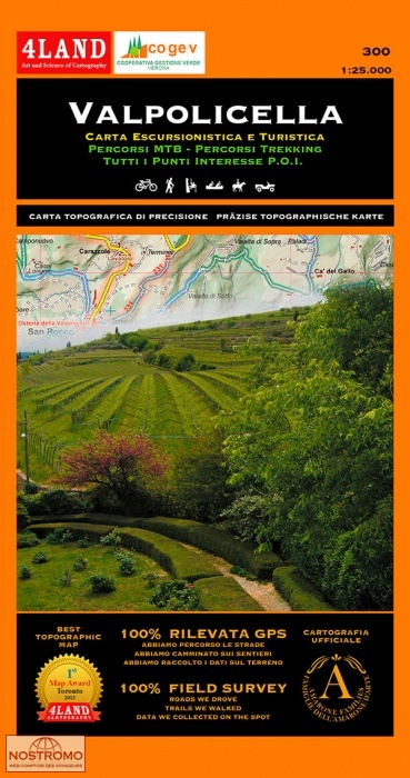 300 VALPOLICELLA | 4Land hiking and biking map