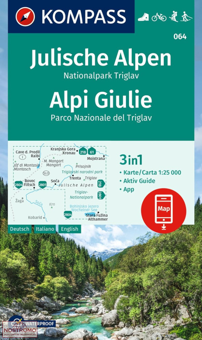 064 JULIAN ALPS - TRIGLAV NATIONAL PARK | Kompass hiking map