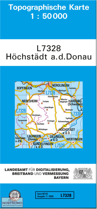 L7328 HÖCHSTÄDT A. D. DONAU | carte topographique LDBV