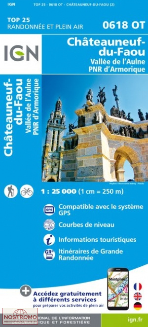 0618OT CHÂTEAUNEUF-DU-FAOU | carte de randonnée IGN