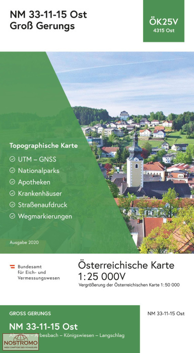 4315-OST GROSS GERUNGS | carte topographique BEV