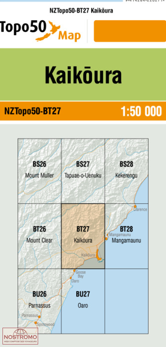 BT27 KAIKOURA | carte topographique LINZ