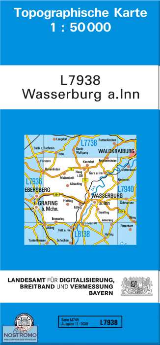 L7938 WASSERBURG A. INN | carte topographique LDBV