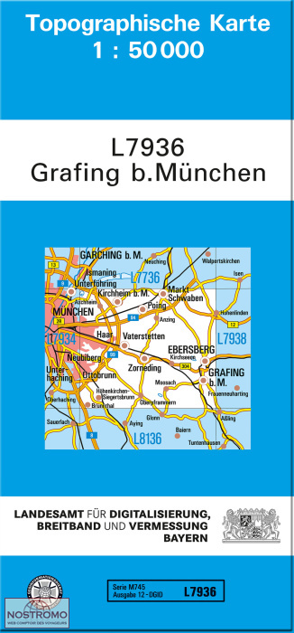 L7936 GRAFING B. MÜNCHEN | carte topographique LDBV