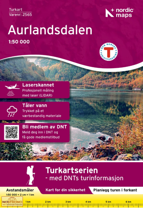 2565 AURLANDSDALEN | carte de randonnée Nordic Maps