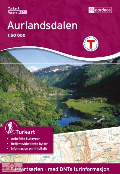 2565 AURLANDSDALEN | carte de randonnée Nordeca