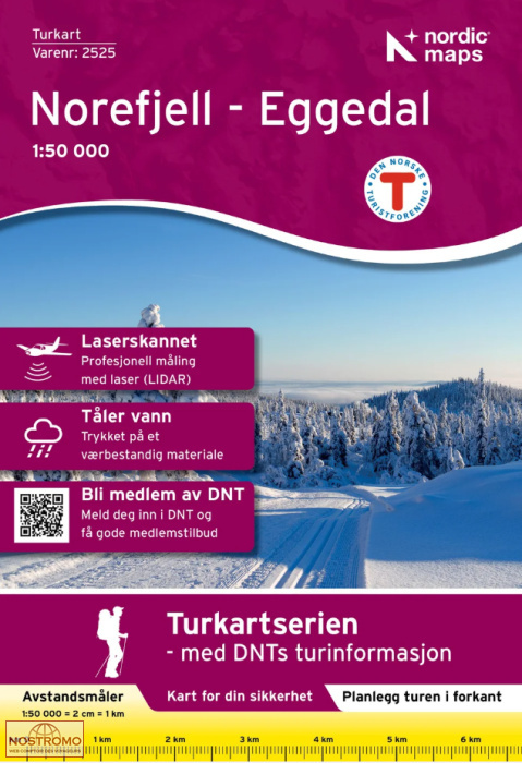 2525 NOREFJELL - EGGEDAL | carte de randonnée Nordic Maps
