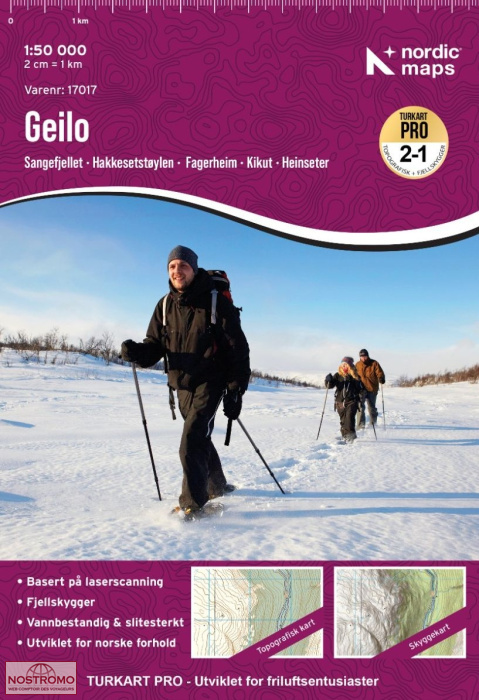 17017 GEILO | carte de randonnée Nordic Maps