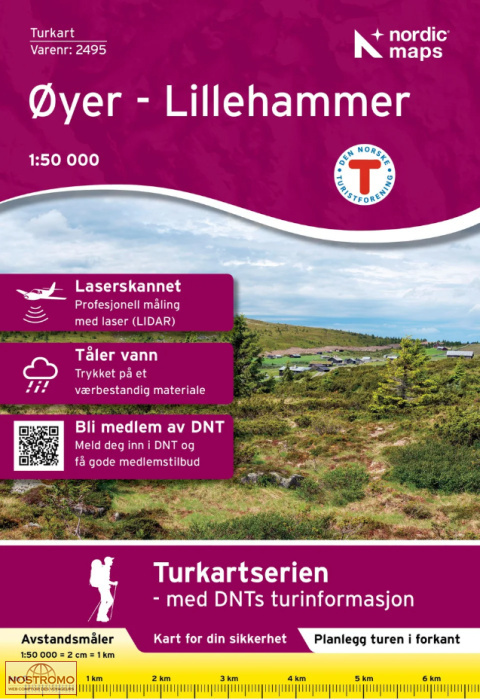 2495 ØYER - LILLEHAMMER | carte de randonnée Nordic Maps