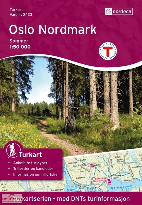 2423 OSLO NORDMARK (ÉTÉ) | carte de randonnée Nordeca