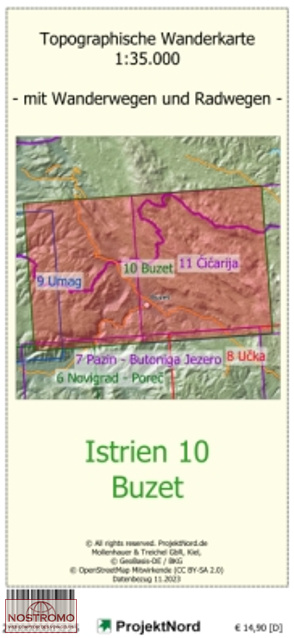ISTRIE 10 :  BUZET | carte topographique Projektnord