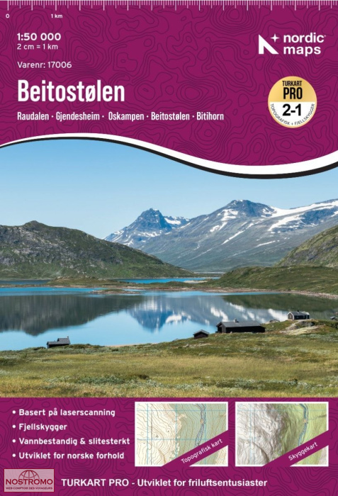 17006 BEITOSTØLEN | carte de randonnée Nordic Maps