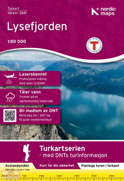 2681 LYSEFJORDEN | carte de randonnée Nordic Maps