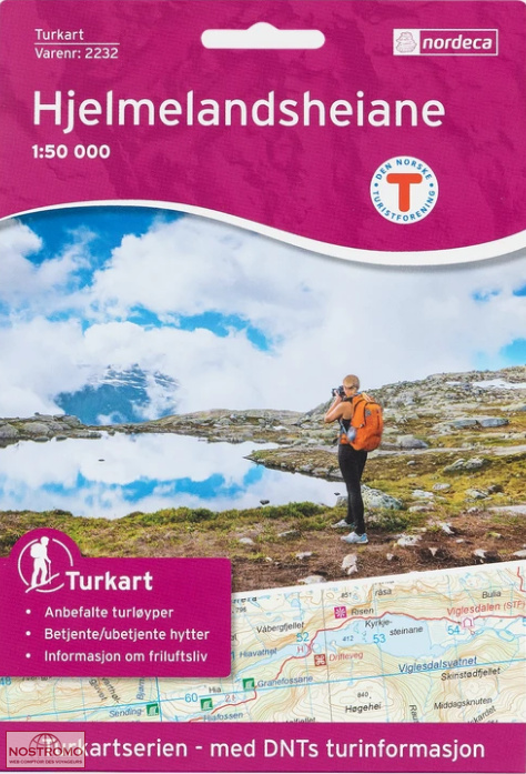 2232 HJELMELANDSHEIANE | Nordeca hiking map