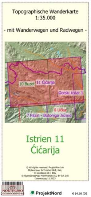 ISTRIE 11 :  CICARIJA | carte topographique Projektnord