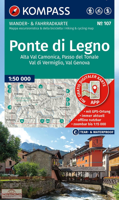 107 PONTE DI LEGNO | Kompass hiking map