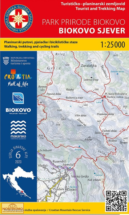 06 BIOKOVO SJEVER | carte de randonnée HGSS