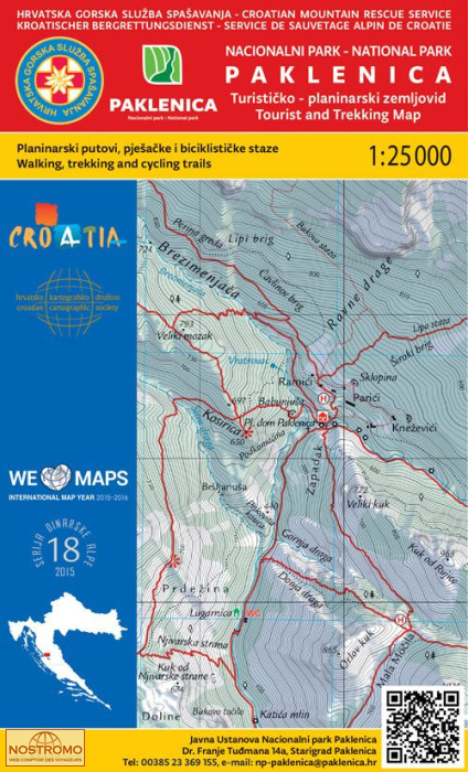 18 NACIONALNI PARK PAKLENICA | carte de randonnée HGSS