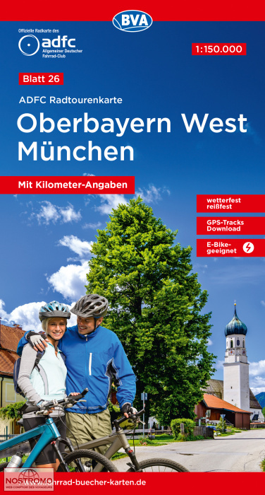 26 OBERBAYERN WEST - MÜNCHEN | BVA BikeMedia cycling map
