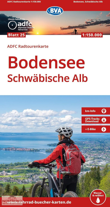 25 BODENSEE - SCHWÄBISCHE ALB | carte de cyclotourisme BVA BikeMedia