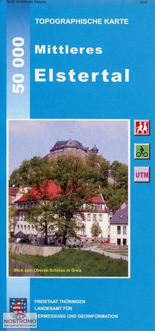 51 MITTLERES ELSTERTAL | carte de randonnée Thüringer Landesvermessungsamt