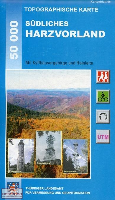 56 SÜDLICHES HARZVORLAND | carte de randonnée Thüringer Landesvermessungsamt