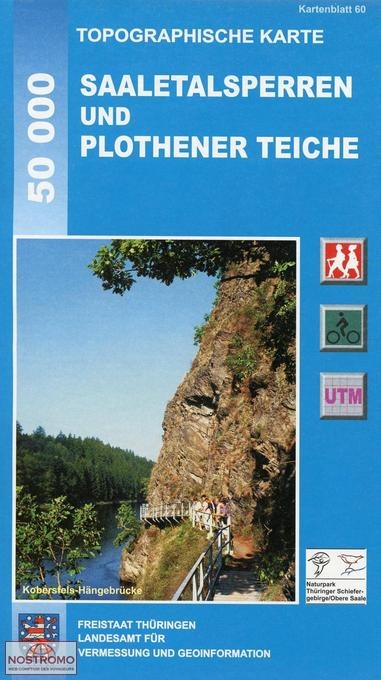 60 SAALETALSPERREN UND PLOTHENER TEICHE | carte de randonnée Thüringer Landesvermessungsamt