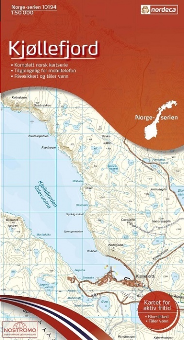 10194 KJØLLEFJORD | carte topographique Nordeca
