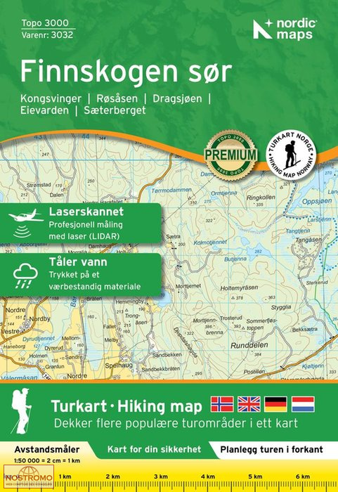 3032 FINNSKOGEN SØR | Nordic Maps hiking map