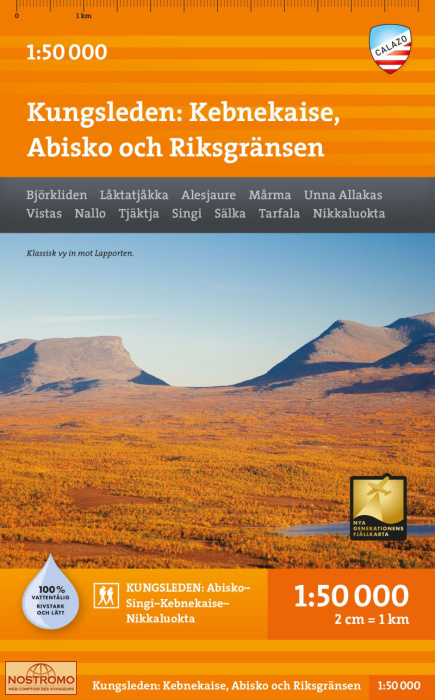 KUNGSLEDEN : KEBNEKAISE, ABISKO & RIKSGRÄNSEN | carte de randonnée Calazo