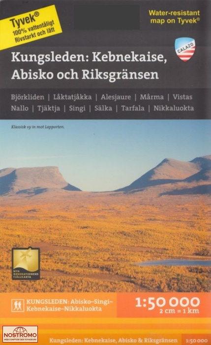 KUNGSLEDEN : KEBNEKAISE, ABISKO & RIKSGRÄNSEN | Calazo hiking map