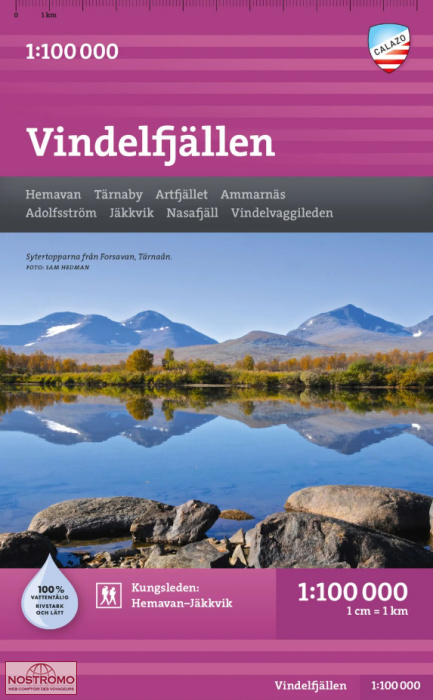 VINDELFJÄLLEN | carte de randonnée Calazo