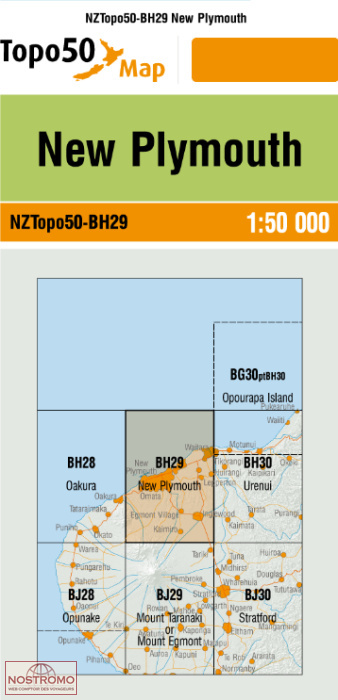 BH29 NEW PLYMOUTH | carte topographique LINZ