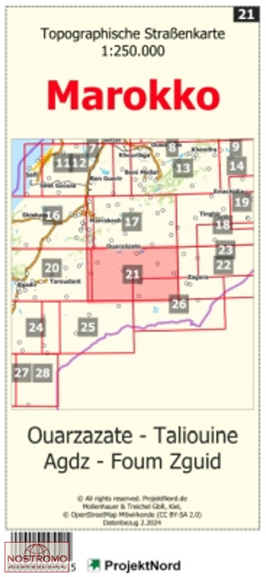 21 OUARZAZATE - TALIOUINE - AGDZ - FOUM ZGUID | Projektnord topographic map
