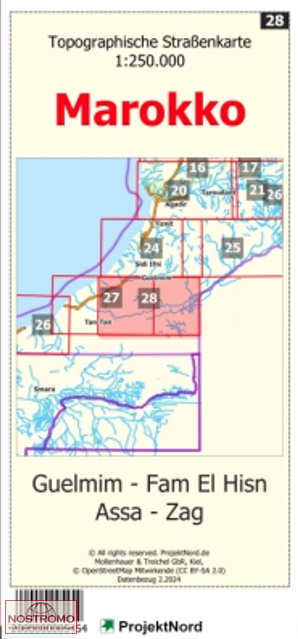 28 GUELMIN - FAM EL HISN - ASSA - ZAG | Projektnord topographic map