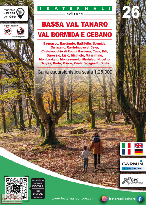 26 BASSA VAL TANARO - VAL BORMIDA E CEBANO | carte de randonnée Fraternali