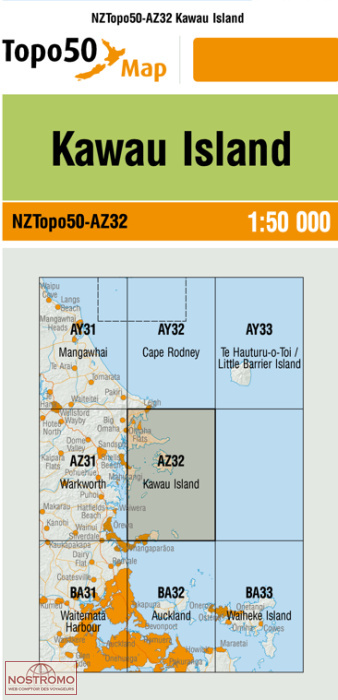AZ32 KAWAU ISLAND | carte topographique LINZ