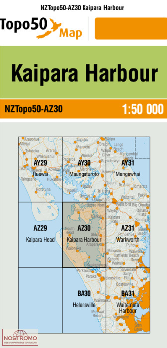 AZ30 KAIPARA HARBOUR | carte topographique LINZ