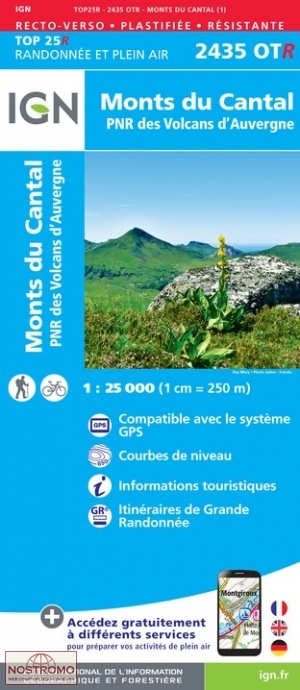 2435OTR MONTS DU CANTAL | carte de randonnée IGN