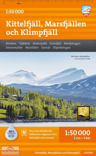 KITTELFJÄLL - MARSFJÄLLEN - KLIMPFJÄLL | carte de randonnée Calazo