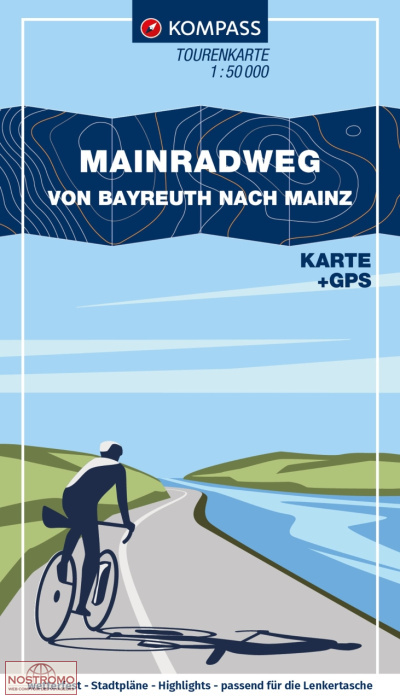 7003 MAINRADWEG | carte de cyclotourisme Kompass