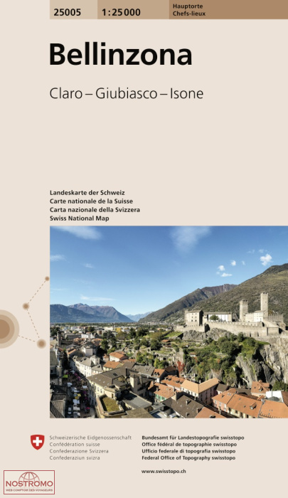 25005 BELLINZONA - CLARO – GIUBIASCO – ISONE | carte topographique Swisstopo